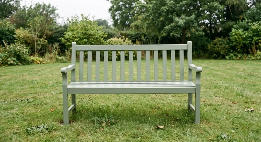Garden bench after restoration